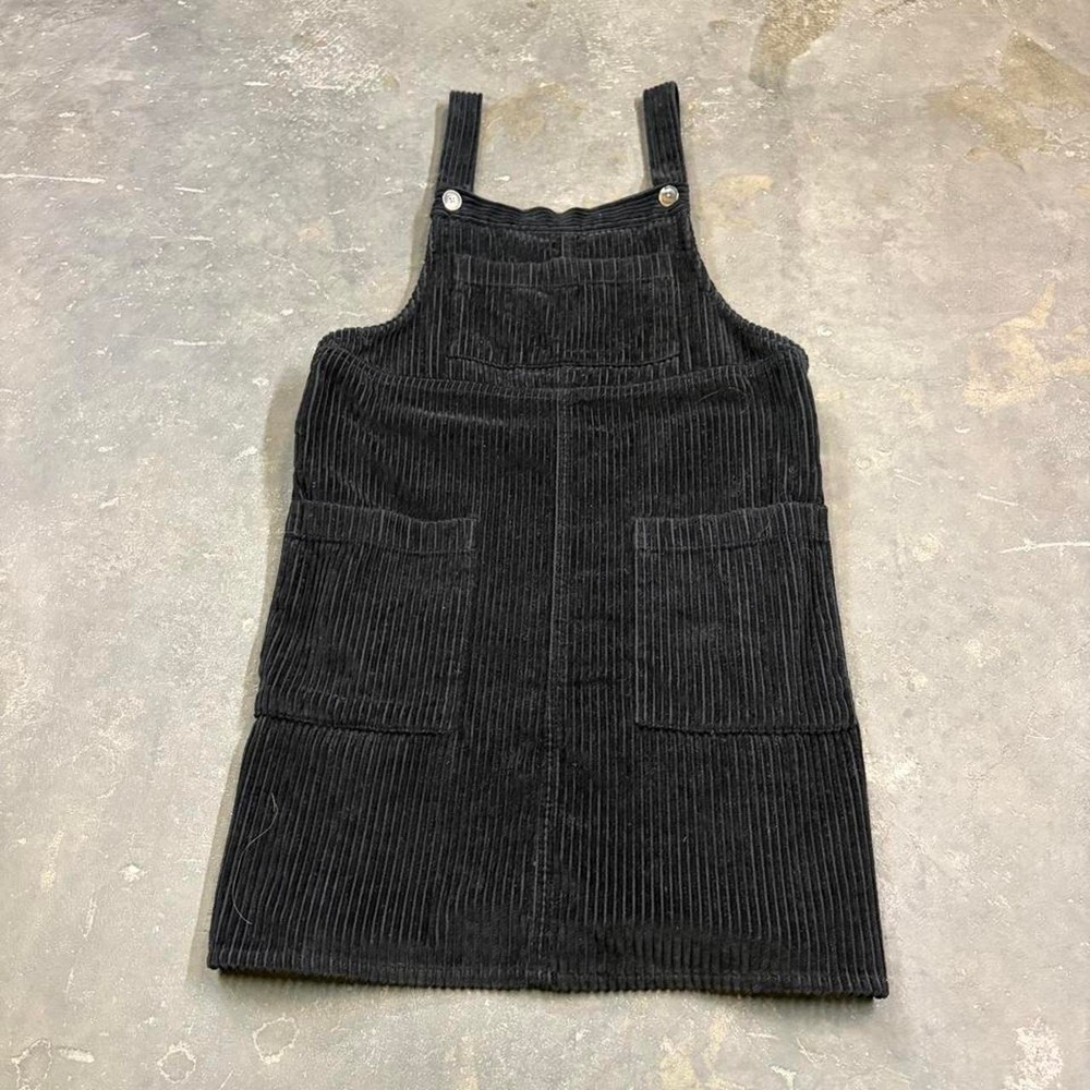 Wild Fable Black Corduroy Pinafore Overall Dress Womens Size XS 2000s Y2K Style